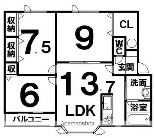 ユトリロ3【322号室】の間取り