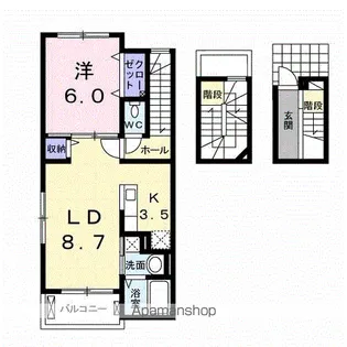 福岡県久留米市東合川6丁目【アパート】の間取り