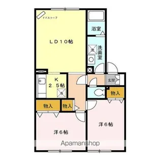 セジュール若草【1階】の間取り