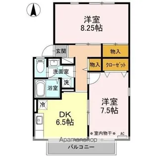 サンロードK B【2階】の間取り