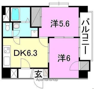 サンフラット(束本2丁目)【503号室】の間取り