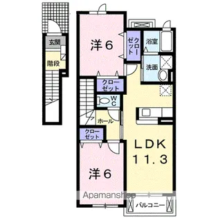 クローバー嶺田【2階】の間取り