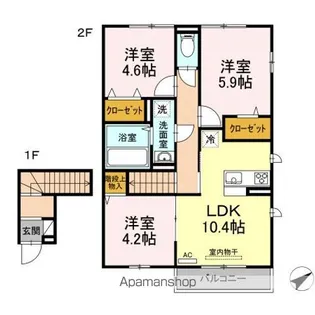 ファミール高野台【2階】の間取り