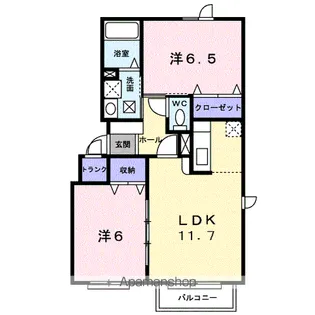 サンリットB【1階】の間取り