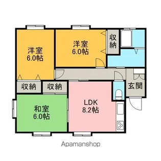 福岡県大野城市筒井3丁目【アパート】の間取り