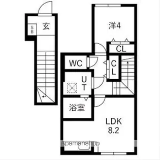 アクアフィオーレ江南【203号室】の間取り