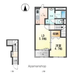 仲間町アパートA棟【203号室】の間取り