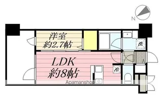 グランフォーレ千早マークスクエア ウエストウイング【9階】の間取り