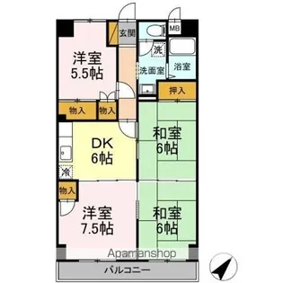 ユナイテッドマンション【5階】の間取り