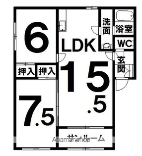 キノヴィレッジB棟【22号室】の間取り