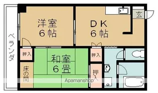 井原ハイツ【3階】の間取り