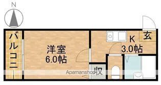 コーポ星ヶ丘【1階】の間取り