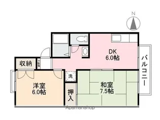 ハイツボヌール【103号室】の間取り