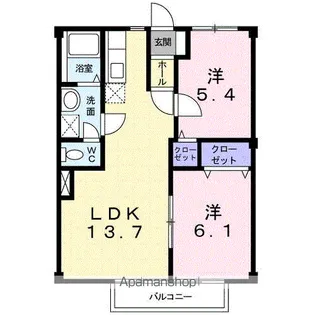 アジュールC【1階】の間取り