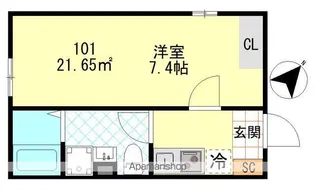 PUERTA東門前【1階】の間取り