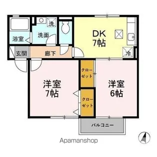 ロイヤルガーデンコート A【1階】の間取り