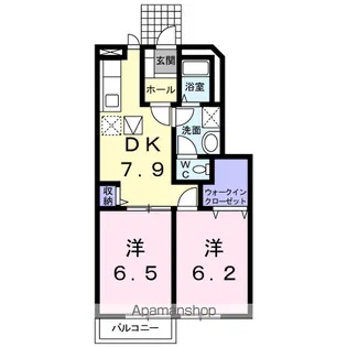 エントピア名和北C【1階】の間取り