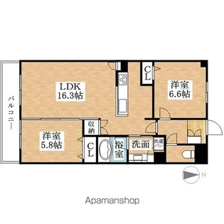 THE PARK TOKINO TERRACE【603号室】の間取り