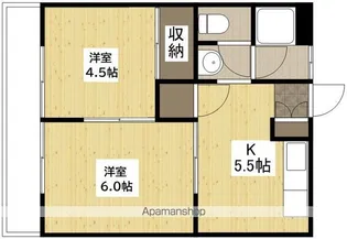 第2睦美荘【3階】の間取り