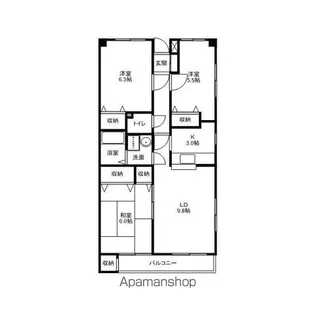 八雲マンション【3階】の間取り