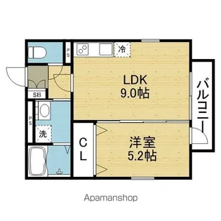 S Apt.蒲生四丁目【1階】の間取り