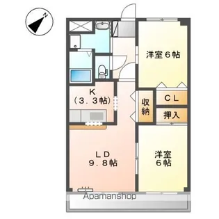 リバーホーム桜作【2階】の間取り