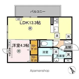 インフィニティ新八代【1階】の間取り