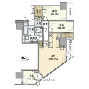 ブランズ横浜【12階】の間取り