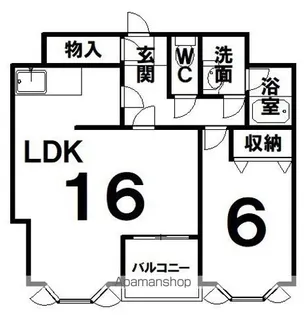 1LDKの間取り画像