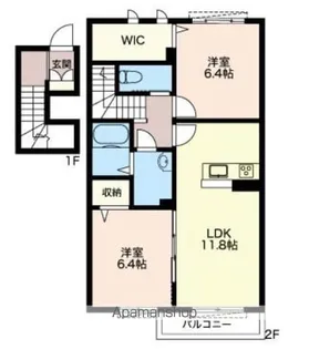 ブランシュⅡ【203号室】の間取り