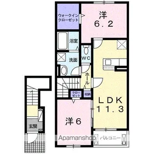 ノーブルB【204号室】の間取り