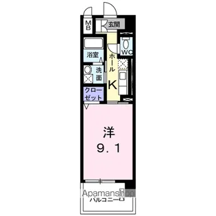 ル ポン ド ラルカンシェル【8階】の間取り