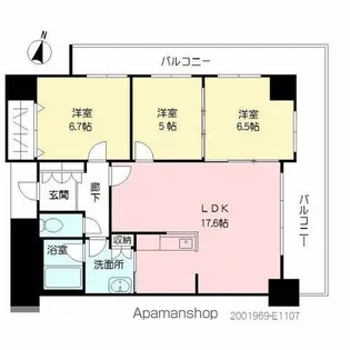 プライムメゾン セントラルパーク【11階】の間取り