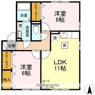 ドルチェ悠遊【1階】の間取り
