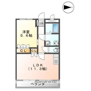 メゾンドコンフォース Ⅰ【2階】の間取り