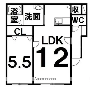 ラ・シャンブル【B-2号室】の間取り