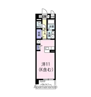 シカタ シャンブレットⅠ【4階】の間取り