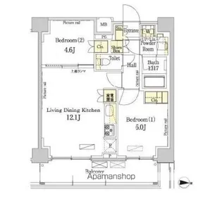 パークアクシス錦糸町・親水公園【6階】の間取り