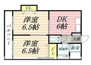 フローラ北寺尾【202号室】の間取り