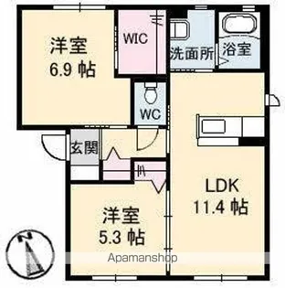 サンフィット【1階】の間取り