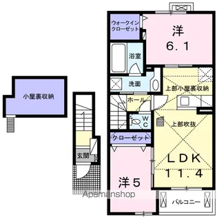 シャン・ド・フルール【2階】の間取り