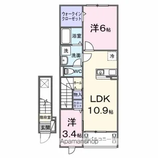 プラシード掛川【2階】の間取り