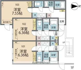 カインドネス亀有Ⅱ【102号室号室】の間取り