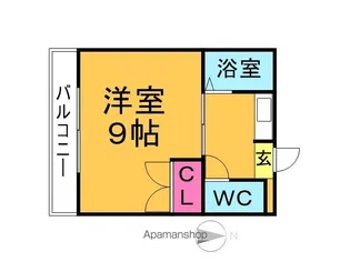 1Kツカサ【2階】の間取り