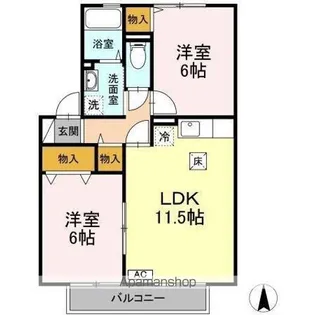 セジュールメゾンG【1階】の間取り