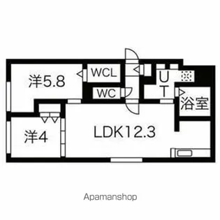 DPレジデンス山鼻(ディーピーレジデンスヤマハナ)【107号室号室】の間取り