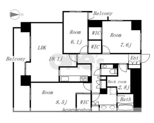 グランマスト白壁【7階】の間取り