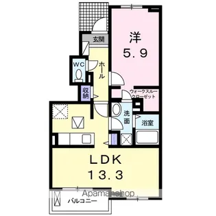 チームサモン若柳フィフス【1階】の間取り