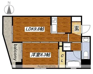 レインボーピア八熊【3階】の間取り