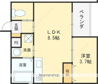 ALEGRIA道明寺Ⅱ【1階】の間取り
